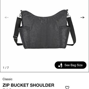 Lesportsac Black Zip Bucket Shoulder Bag